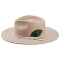 Peacock Eye Wool Fedora Hat - Beige